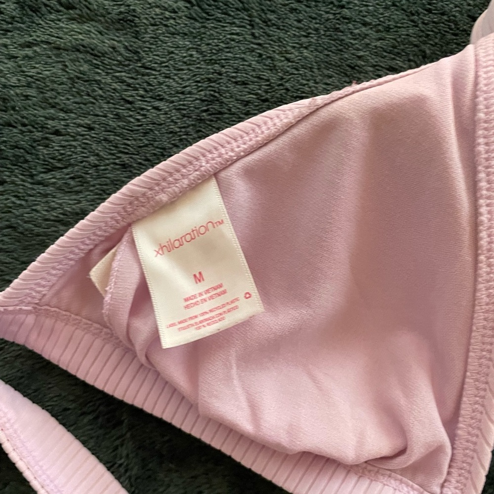 Target Pink Ribbed Triangle Bikini Top - Picture 3 of 5